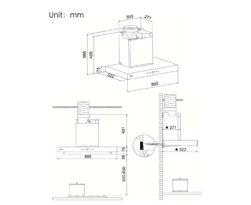 RANGEHOOD | EMG9008 Fotile 90cm Powerful Canopy