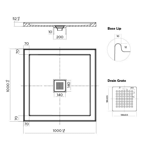 Shower Base Rectangle Eco