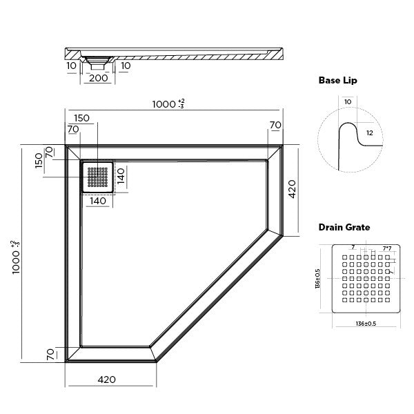 Shower Base Neo Diamond