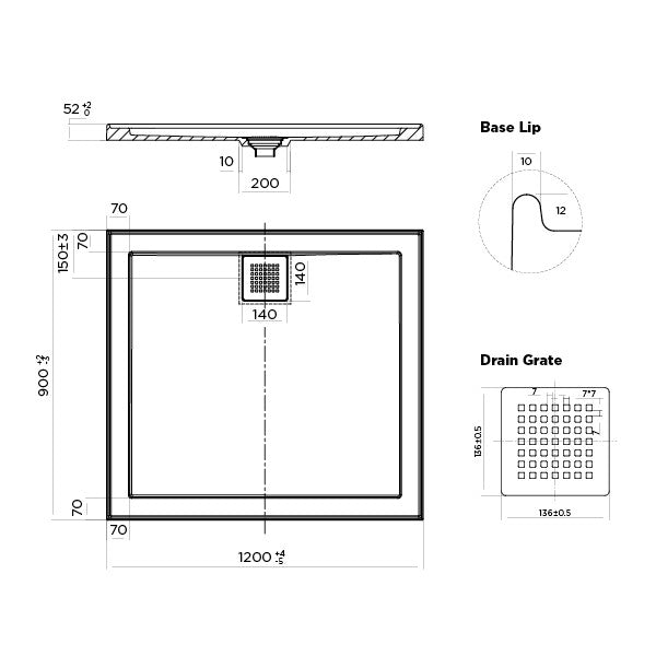 Shower Base Rectangle Eco