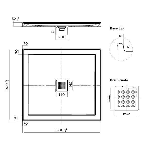 Shower Base Rectangle Eco