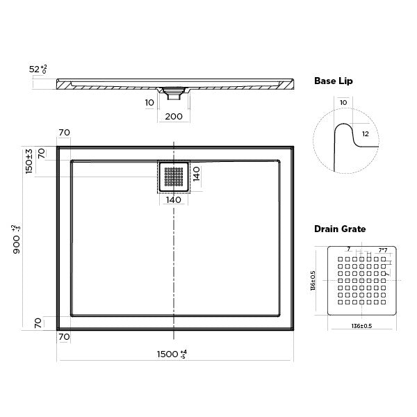 Shower Base Rectangle Eco