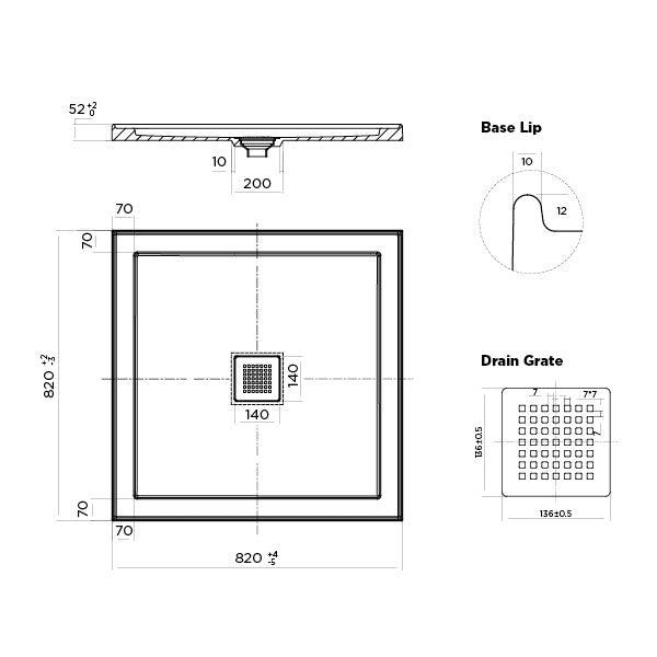 Shower Base Rectangle Eco