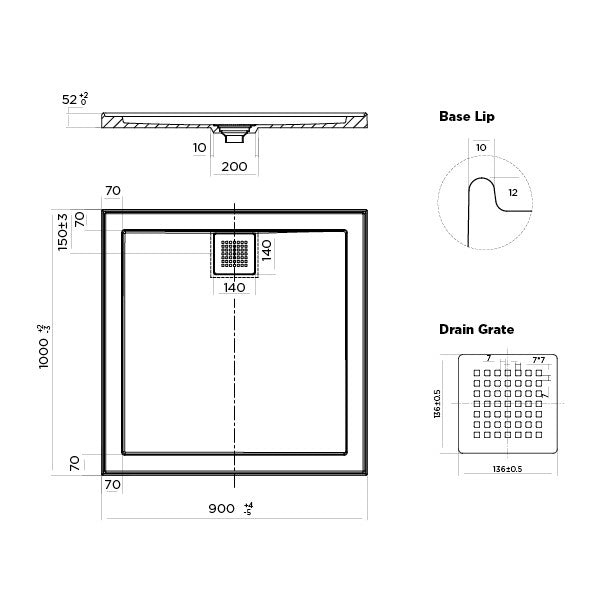 Shower Base Rectangle Eco