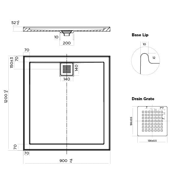 Shower Base Rectangle Eco