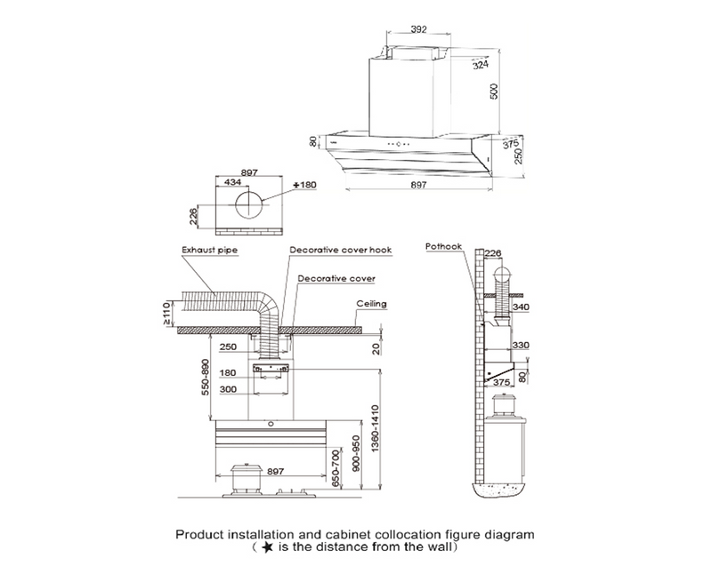 RANGEHOODS | ZMG9039 Fotile 90cm Powerful Canopy