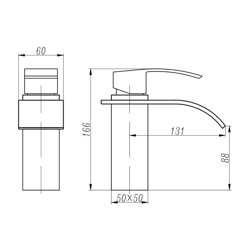 BASIN/SINK MIXER | CASCADE Waterfall Basin Mixer