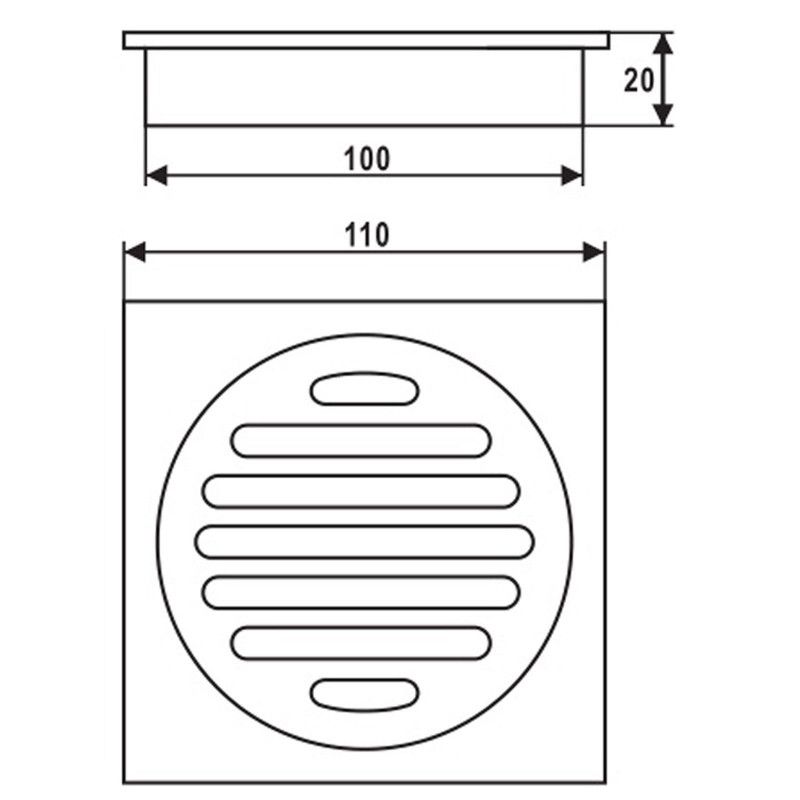 Grates & Wastes | 110X110MM SQUARE BRASS FLOOR WASTE SHOWER GRATE DRAIN OUTLET 100MM