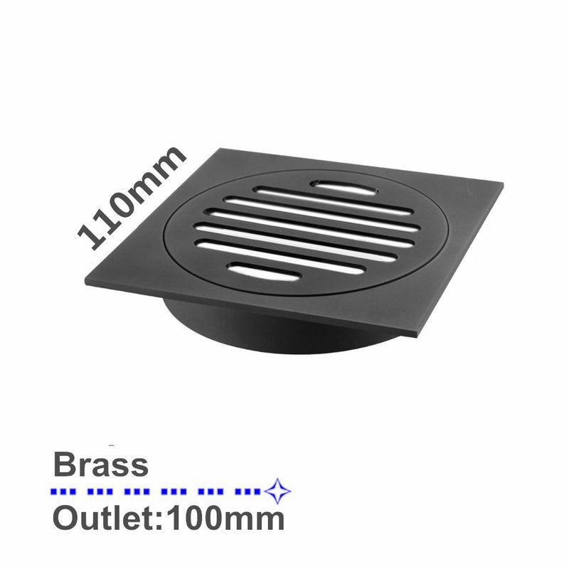 Grates & Wastes | 110X110MM SQUARE BRASS FLOOR WASTE SHOWER GRATE DRAIN OUTLET 100MM