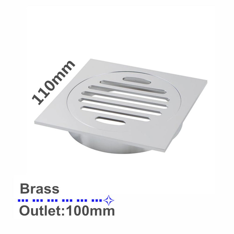 Grates & Wastes | 110X110MM SQUARE BRASS FLOOR WASTE SHOWER GRATE DRAIN OUTLET 100MM