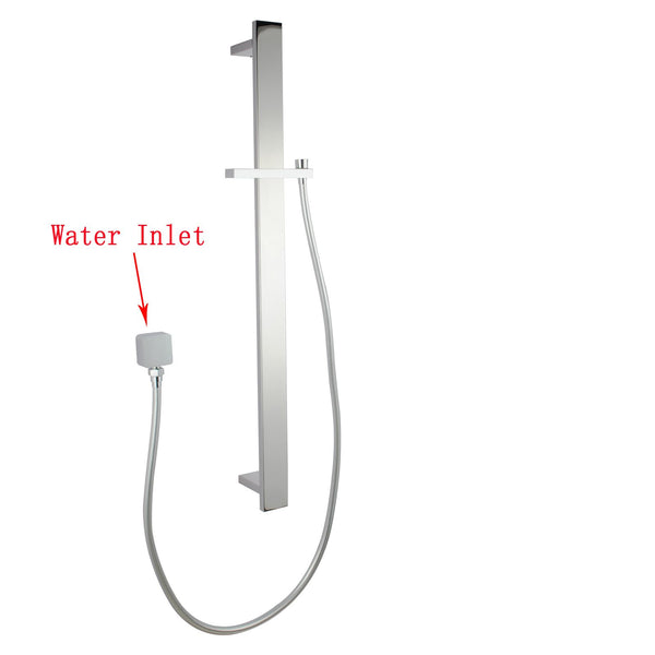 SHOWER ARM | Square Wall Mounted Sliding Rail with Water Hose & Wall Connector Only