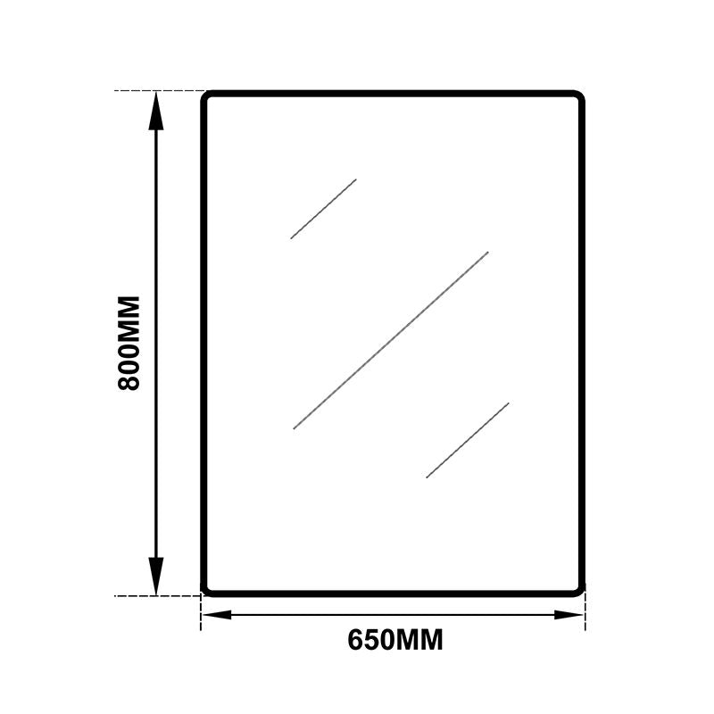 MIRROR | Square Aluminium  Framed Non-luminous WALL MIRROR 500mm 650mm