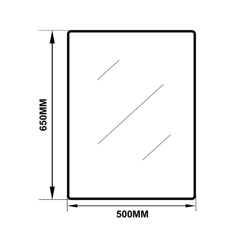 MIRROR | Square Aluminium  Framed Non-luminous WALL MIRROR 500mm 650mm