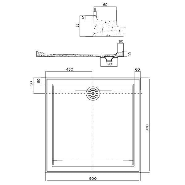 Shower Base Rectangle Vue