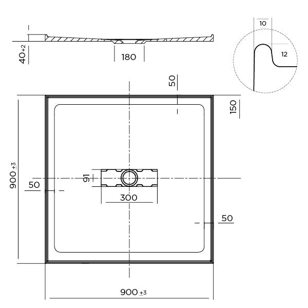 Shower Base Rectangle Elite