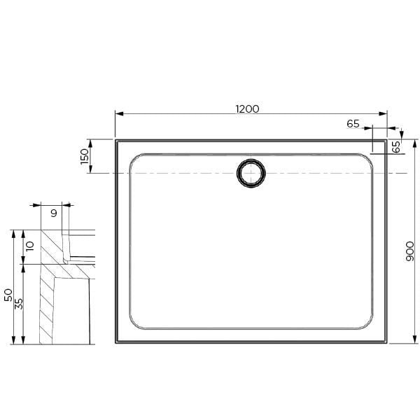 Shower Base Rectangle Louve