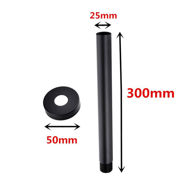 SHOWER ARM | ROUND BLACK CEILING SHOWER ARM 300MM