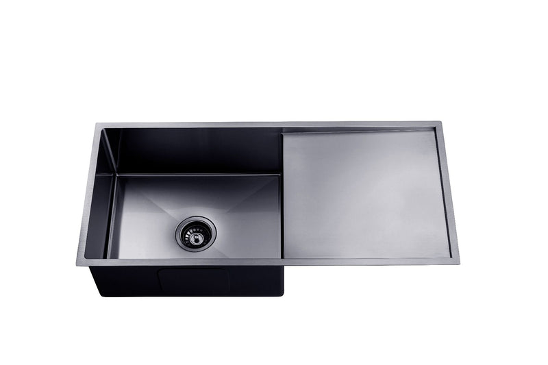 SINK |  304 Stainless Steel PVD Coating Single Bowl Kitchen Sink with Drainer(Round Edges,with Bottom Tray)960*450*230mm