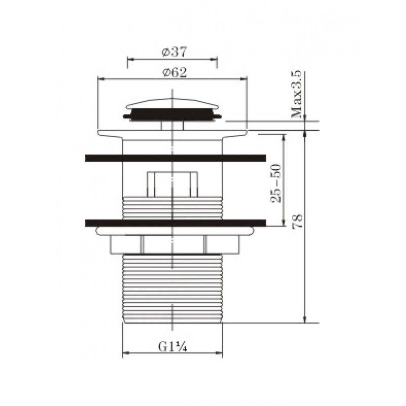 Grates & Wastes | Solid Brass 32/40mm Popup Waste <With & Not> Overflow