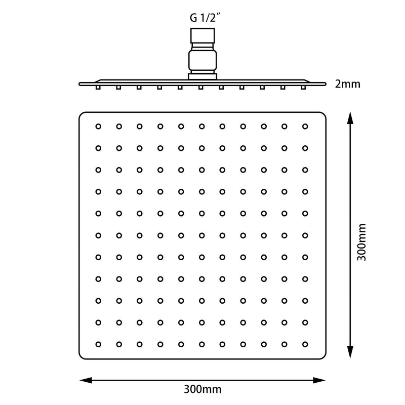 SHOWER HEAD | Super-slim Square Rainfall Shower Head