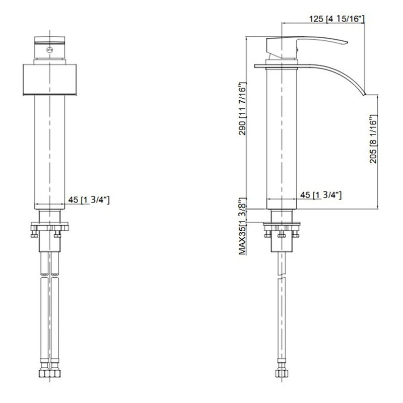 BASIN/SINK MIXER | CASCADE Waterfall Basin Mixer