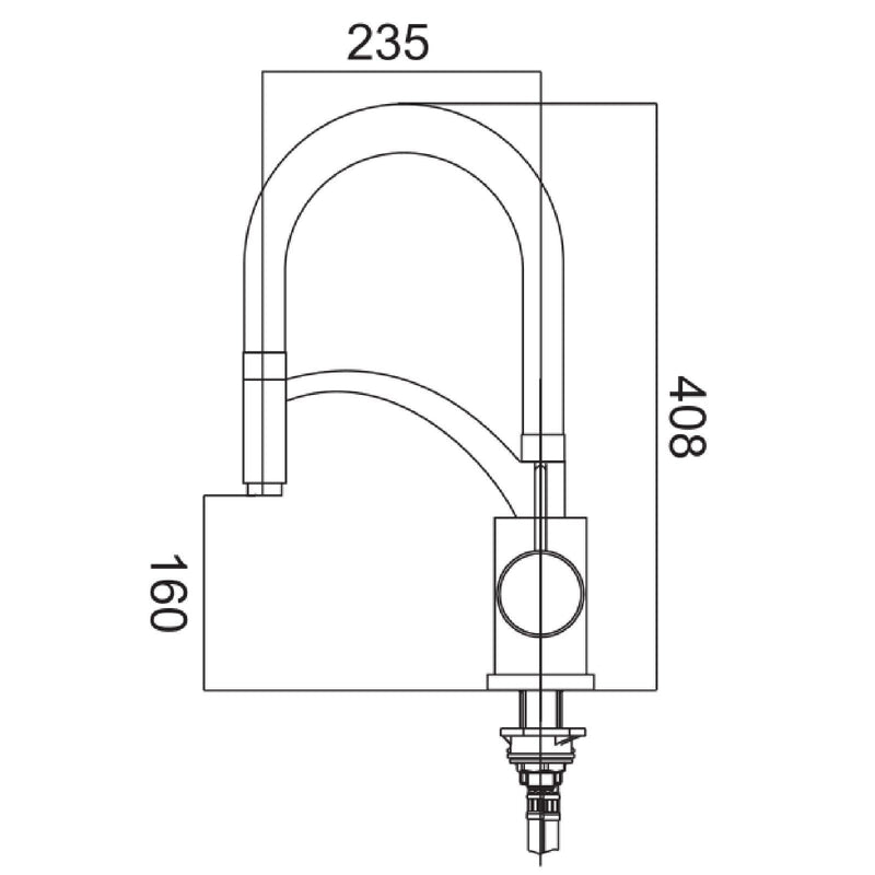 BASIN/SINK MIXER | Brass Pull Down Rubber Spout Kitchen Mixer