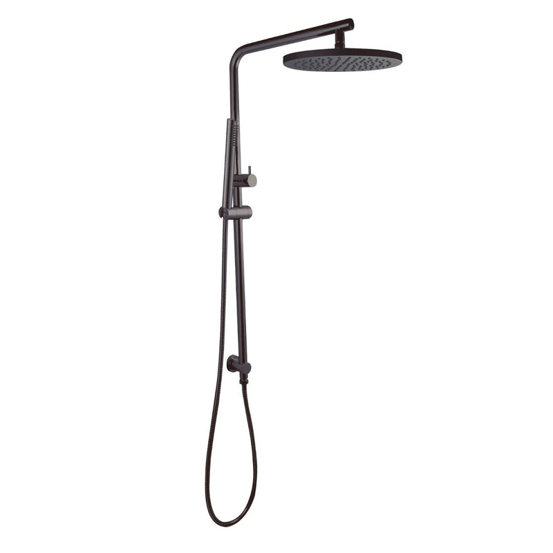 SHOWER STATION | Pentro 250mm Gun Metal Grey Round Handheld Shower Station