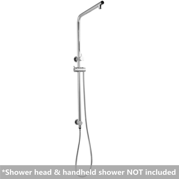 SHOWER ARM | RIGHT ANGLE ROUND CHROME TOP INLET SHOWER RAIL