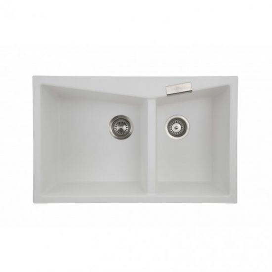 SINK | 800 x 500 x 220mm Carysil Double Bowl Granite Kitchen Sink Top/Flush Mount