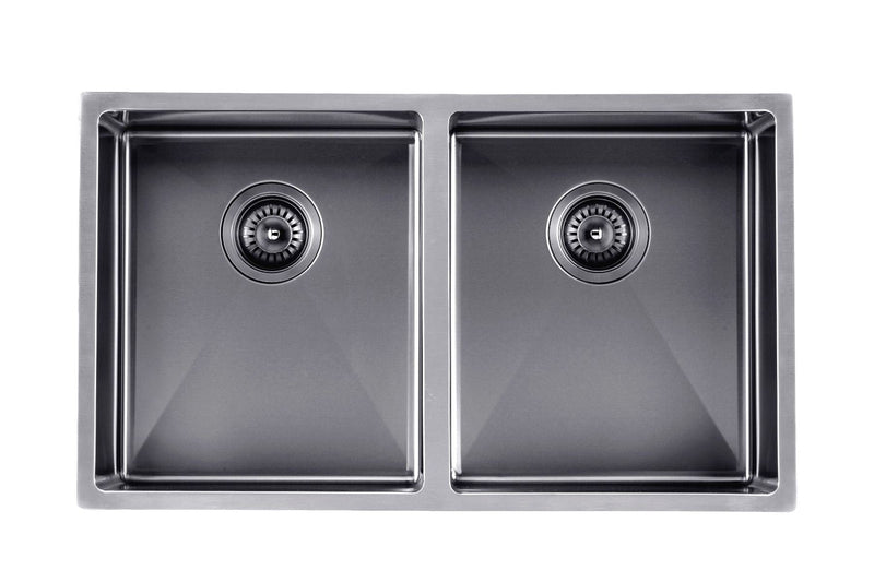 SINK | 820X457X230MM 1.2MM HANDMADE TOP/UNDERMOUNT DOUBLE BOWLS KITCHEN SINK