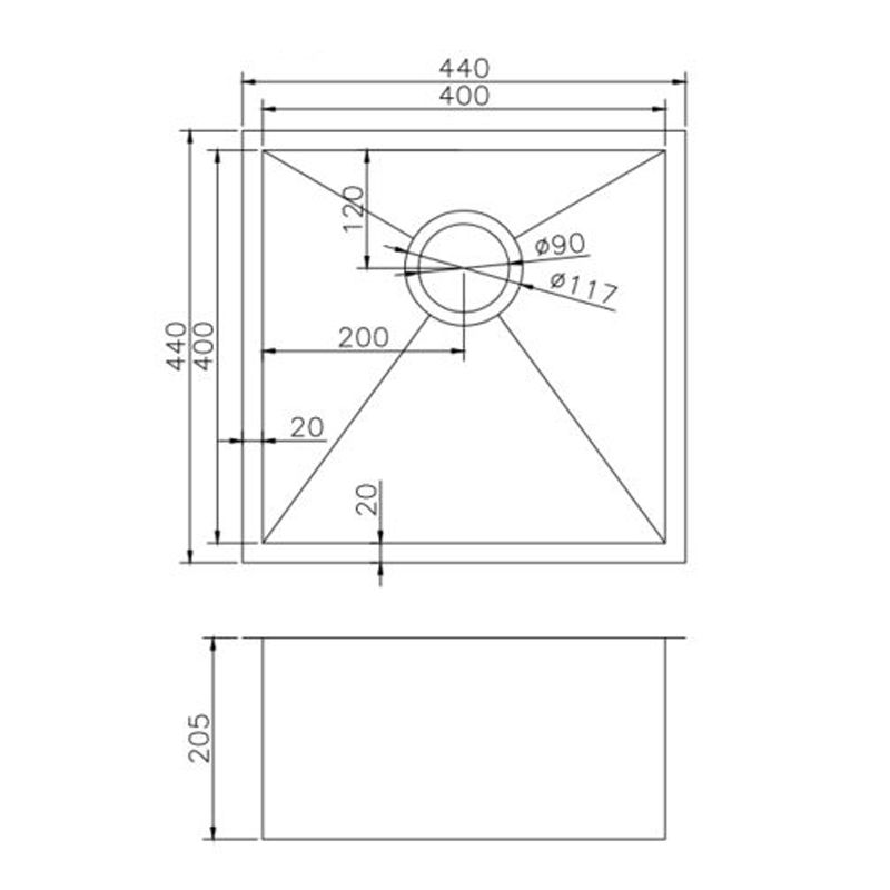 SINK | 1.2mm Handmade Top/Undermount Single Bowl Kitchen Sink