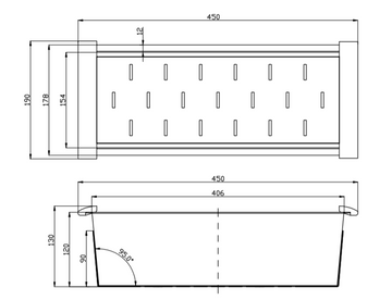 SINK | Stainless Steel Kitchen Sink Colander 450*190*130mm