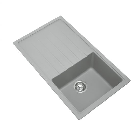 SINK |  860 x 500 x 205mm Carysil Single Bowl With Drainer Board Granite Kitchen Sink Top/Flush/Under Mount