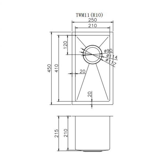 SINK | 1.2mm Handmade Top/Undermount Single Bowl Kitchen Sink