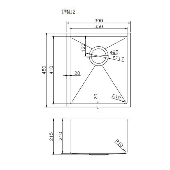 SINK | 1.2mm Handmade Top/Undermount Single Bowl Kitchen Sink