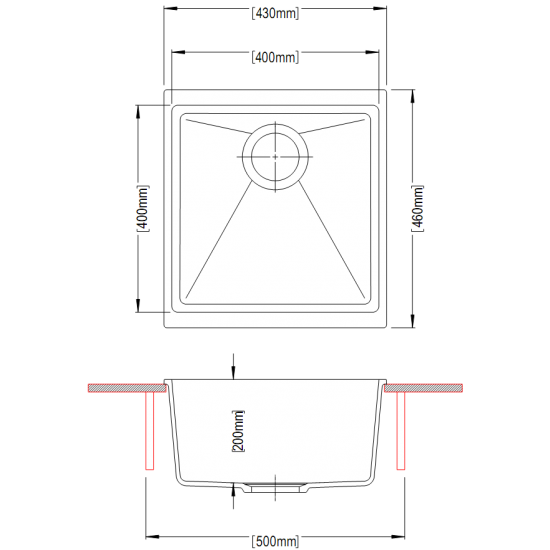 SINK | Carysil Single Bowl Granite Kitchen/Laundry Sink Top/Flush/Under Mount