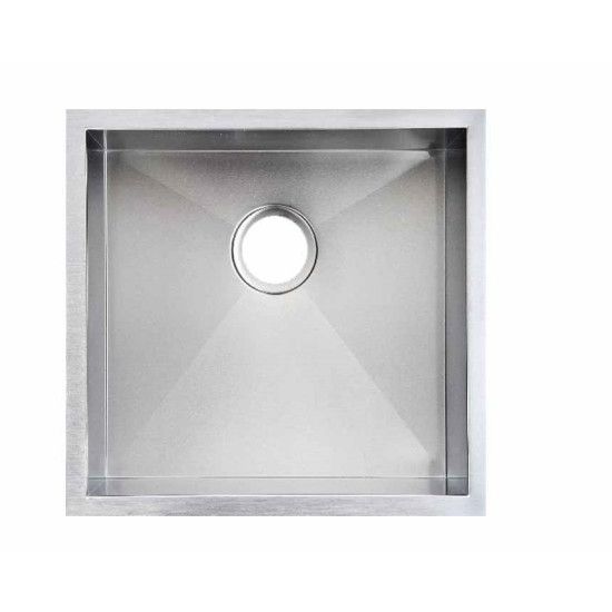 Sink |  440x440x205mm  Satin Stainless Steel Handmade Single Bowl Sink for Flush Mount and Undermount