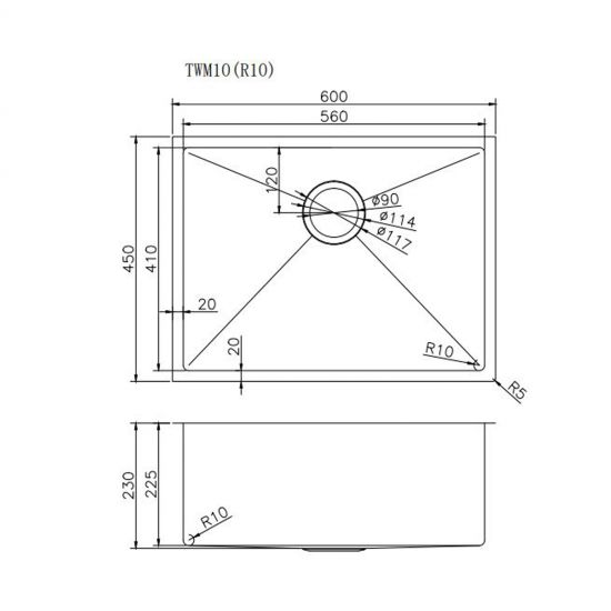 SINK  |  1.2mm Handmade Top/Undermount Single Bowl Kitchen Sink