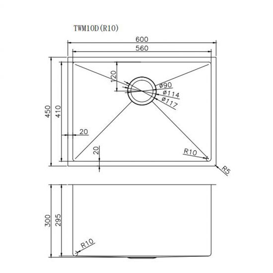 SINK  |  1.2mm Handmade Top/Undermount Single Bowl Kitchen Sink