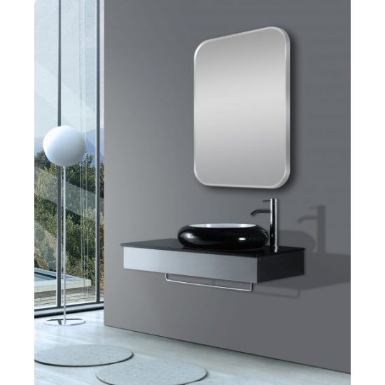 MIRROR | Rounded Rectangular Non-Luminous Aluminium Framed Mirror 450mm 600mm