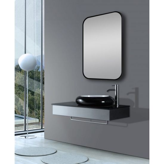 MIRROR | Rounded Rectangular Non-Luminous Aluminium Framed Mirror 450mm 600mm