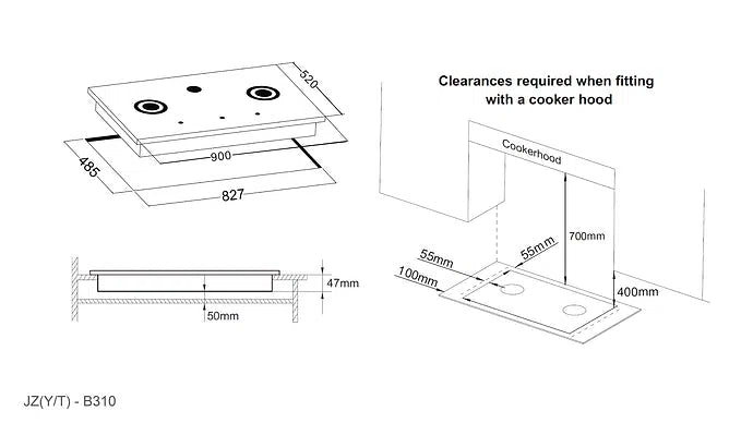 COOKTOP | ROBAM B310 Glass 3 Burner (900mm)