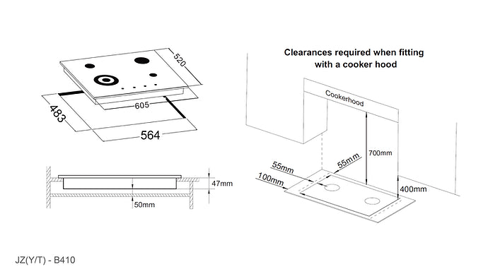 COOKTOP | ROBAM B410 Glass 4 Burner (600mm)