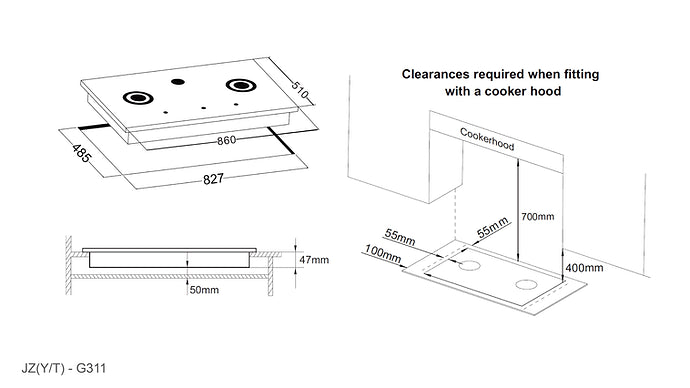 COOKTOP | ROBAM G311 SSteel 3 Burner (860mm)