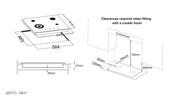 COOKTOP | ROBAM G411 S/Steel 4 Burner (600mm)