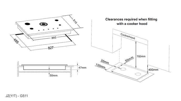 COOKTOP | ROBAM G511 S/Steel 5 Burner (860mm)