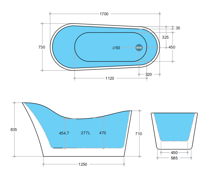 BATHTUB | KDK Bevel KBT-8 Free Standing