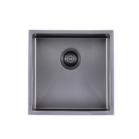 Sink |  440x440x205mm  Satin Stainless Steel Handmade Single Bowl Sink for Flush Mount and Undermount