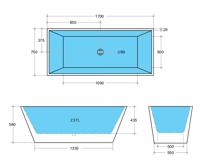 BATHTUB | KDK KBT-2 Qubist Free Standing Bathtub