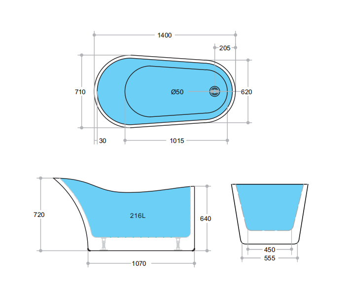 BATHTUB | KDK Bevel KBT-8 Free Standing